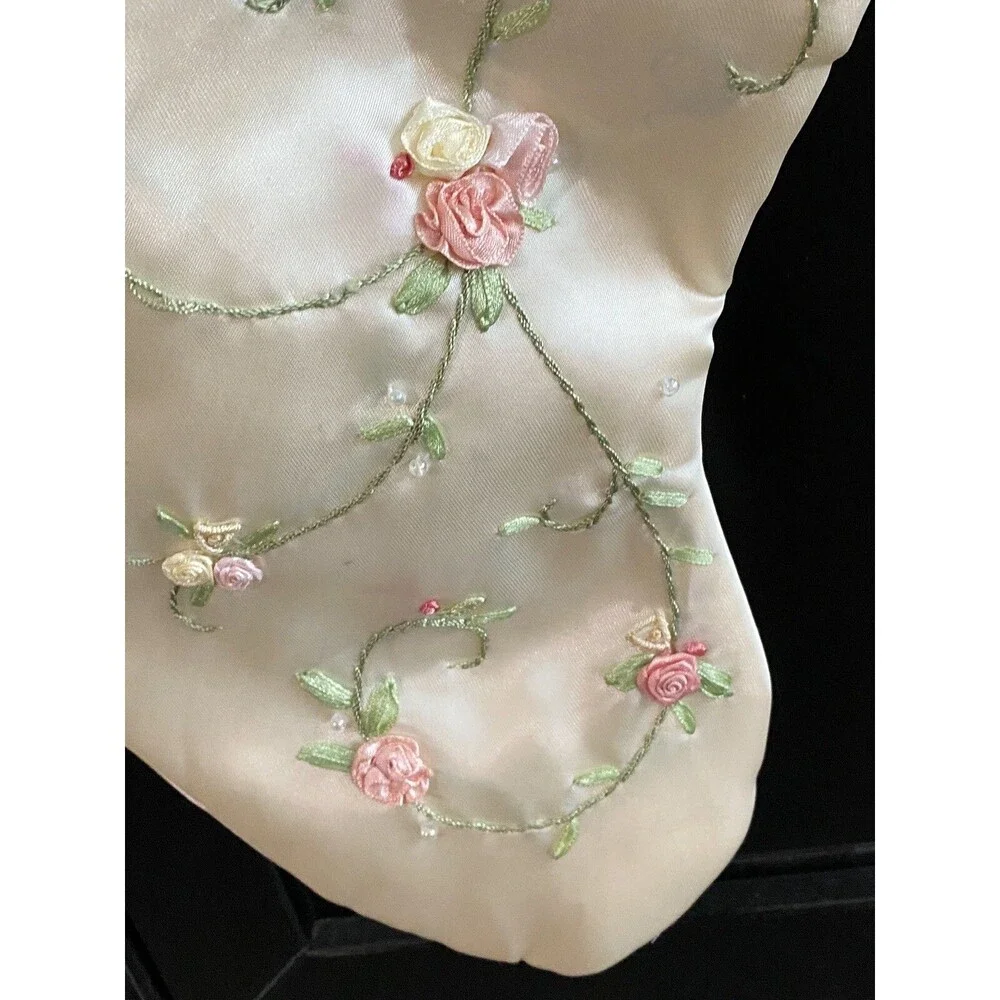 Christmas Stocking Victorian Style Embellished Large 18” Unbranded